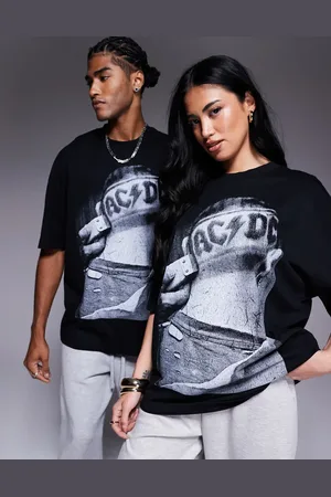 ASOS Unisex - Oversized og T-shirt med AC/DC-print