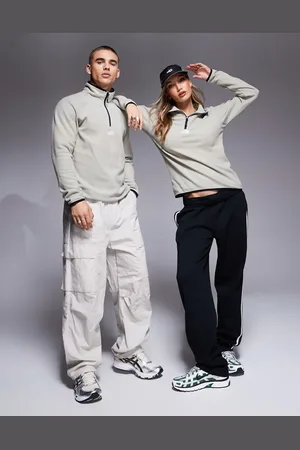 The North Face Glacier - Grå fleece med 1/4 lynlås og centralt logo