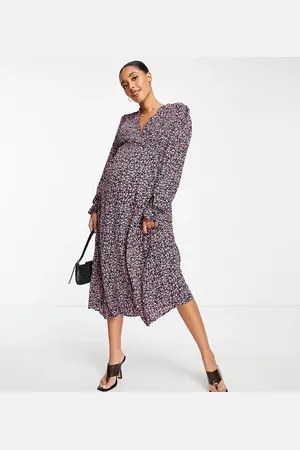 Little Mistress By Vogue Williams - Pink langærmet kjole med småprint