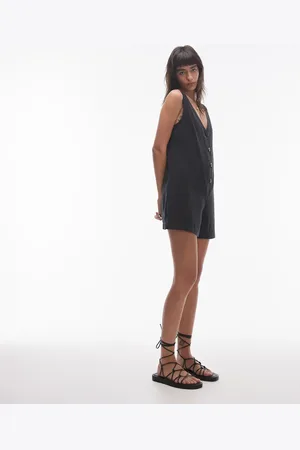 Topshop Playsuit med knapper i cupro