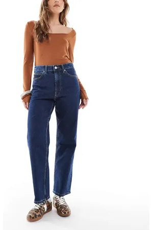 ASOS Ankellange indigoblå jeans med lige ben