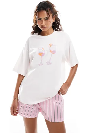 JJXX Oversized T-shirt med lyserødt 