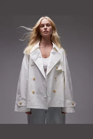 ARKET Cropped trenchcoat med stormflapper