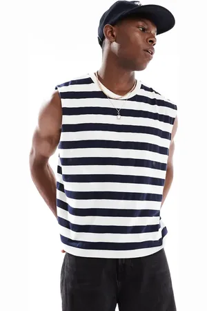 ASOS Og hvid oversized firkantet tanktop med striber