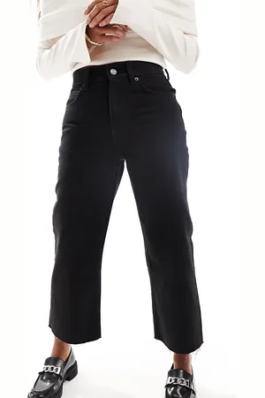 ASOS ASOS DESIGN Petite - Ankellange sorte jeans med lige ben