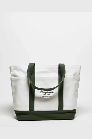 Abercrombie & Fitch Tote-taske med kontrasterende stropper og motivprint-Neutral