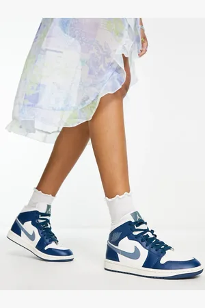 Jordan Air 1 Mid - Blå og lyseblå sneakers