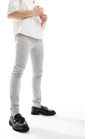 ASOS Wedding - super skinny-habitbukser med birdseye-tekstur