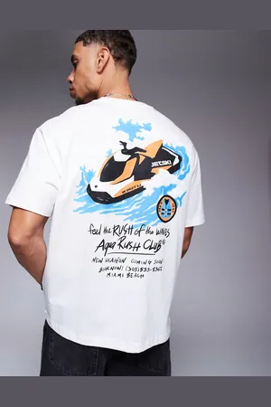 Bershka Beige T-shirt med speedbådsprint