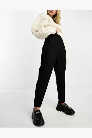 ASOS Sorte skræddersyede bukser med tapered ben og høj talje samt syningsdetalje