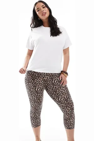 ONLY Korte leggings med dyreprint-Brun