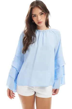ASOS Top med trompetærmer i blødt stof
