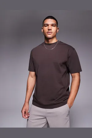 ASOS Afslappet T-shirt i kraftigt stof på 240 gsm i brun