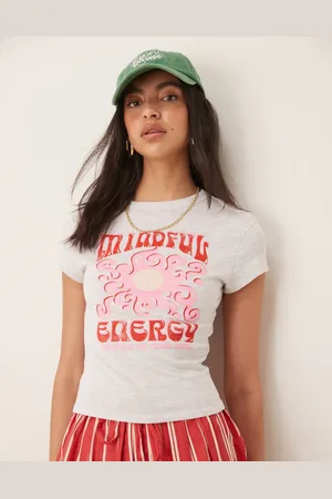 ASOS Lysegrå meleret baby-T-shirt med "mindful energy"-grafik