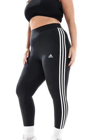 adidas Adidas Plus - Sportswear Essential - Sorte leggings med tre striber