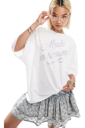 COLLUSION Oversized skater-t-shirt med rhinsten i