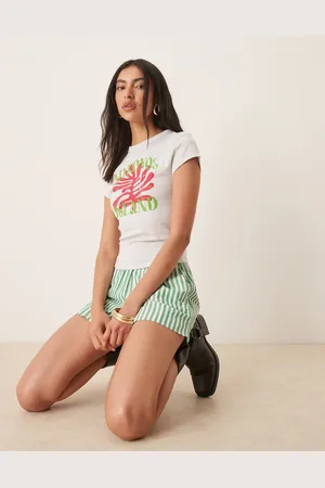 ASOS Lysegrå meleret baby-T-shirt med Mykonos-koralgrafik
