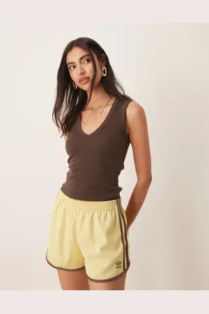 ASOS Chokoladebrun ribstrikket top med V-hals