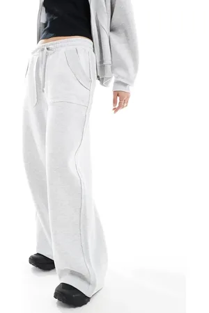 ASOS ASOS DESIGN - Weekend Collective - Oversized og gråmelerede joggingbukser med vrangsøm