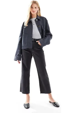 ASOS Ankellange sorte jeans med lige ben