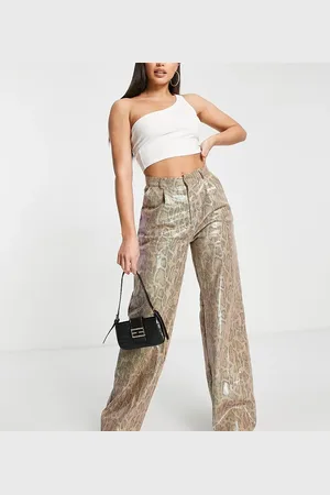 Missguided Bukser med vidde og slangeprint