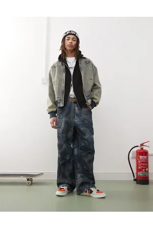 A Bathing Ape AAPE By A Bathing Ape - Løstsiddende og jaquardvævede jeans i vask