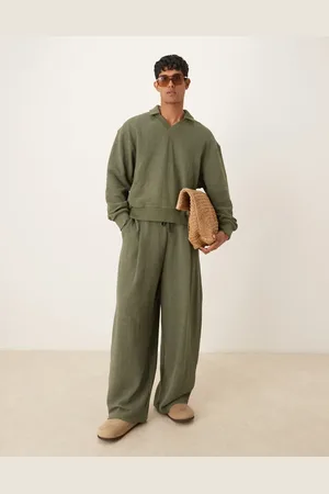 ASOS Kakigrønne oversized joggingbukser med ballonben i hørlook