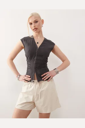 Weekday Beige shorts med elastisk talje-Neutral