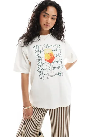 JJXX Cremehvid oversized T-shirt med 
