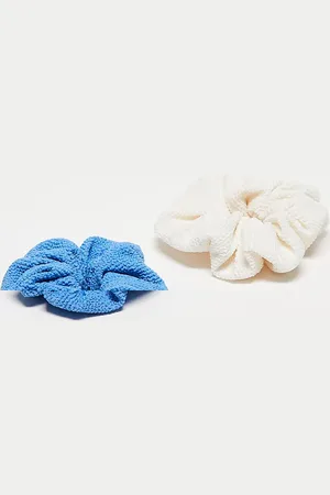 & OTHER STORIES Pakke med 2 store scrunchies med tekstur i hvid og blå