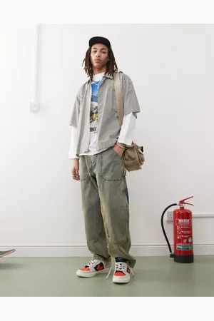A Bathing Ape AAPE By A Bathing Ape - Løstsiddende tømrer-jeans i vintage-vask