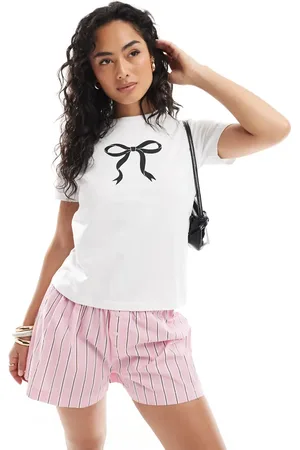 JJXX Hvid T-shirt med sløjfedetalje