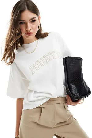 4th & Reckless Oversized T-shirt med hæklet logo