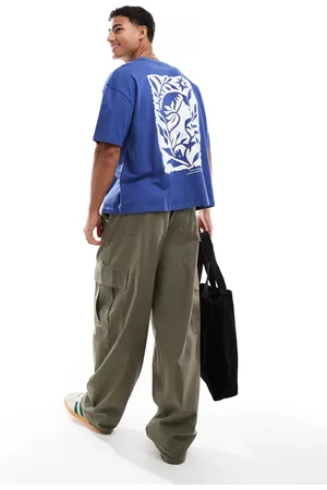 ASOS Blå oversized T-shirt med kosmisk grafik i firkantet pasform
