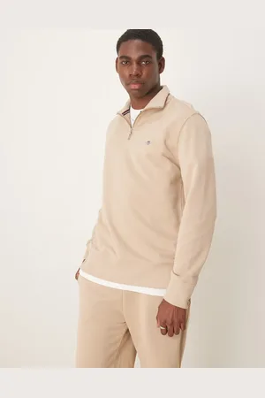 GANT Sweatshirt med halv lynlås og våbenskjoldslogo - Del af sæt-Neutral