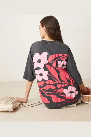 ASOS Vasket oversized T-shirt med hævet lyserødt blomsterprint