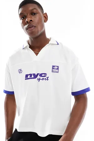 ASOS Oversized firkantet polo med sammensyede paneler sportsgrafik