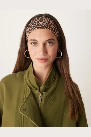 ASOS Bredt pandebånd i jersey med leopardprint-Brun