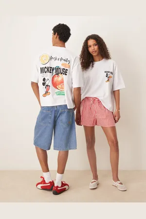 ASOS Disney - Unisex - Oversized T-shirt med firkantet pasform og Mickey Mouse-frugtprint