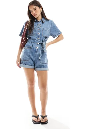 ASOS Firkantet playsuit i mellemvask med bælte