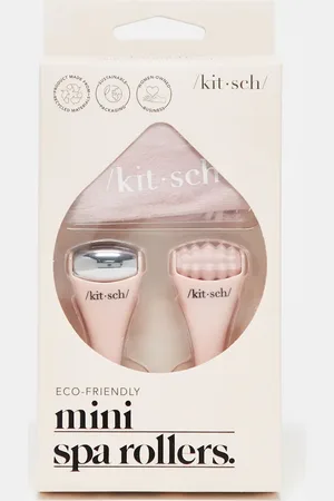 KITSCH Lyserøde mini-spa-ruller i plastik i pakke med 2 stk