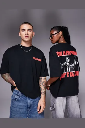 ASOS Unisex - , oversized og firkantet T-shirt med Pulp Fiction-print