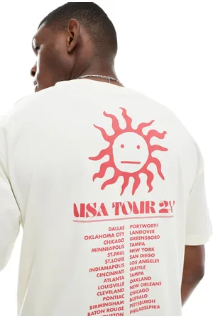Only & Sons Beige oversized T-shirt med 