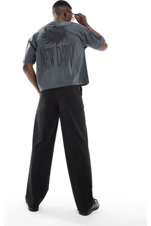 ASOS Koksgrå oversized T-shirt med himmelsk grafik i firkantet pasform