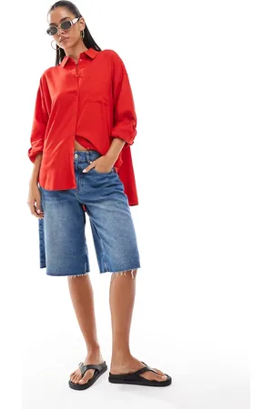 JJXX Rød oversized skjorte