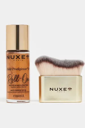 Nuxe X ASOS - Limited Edition Huile Prodigieuse Roll On - Golden Shimmer Duo - Sæt med kropsolie og børste - Kun hos ASOS - Spar 32%