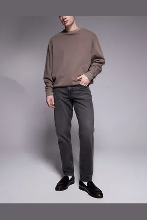 ASOS Vasket gråsorte jeans i tapered pasform