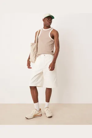 ASOS Lange hvide denimshorts