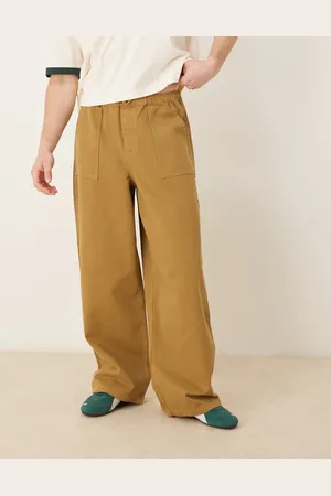 ASOS Gyldenbrune superposede bukser med indsnit og slidt finish