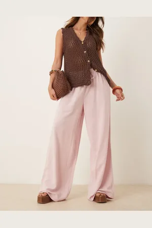 ASOS Støvede lyserøde bukser i hørlook